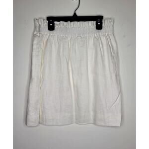 NWT J Crew cream linen paper bag waist skirt - 6